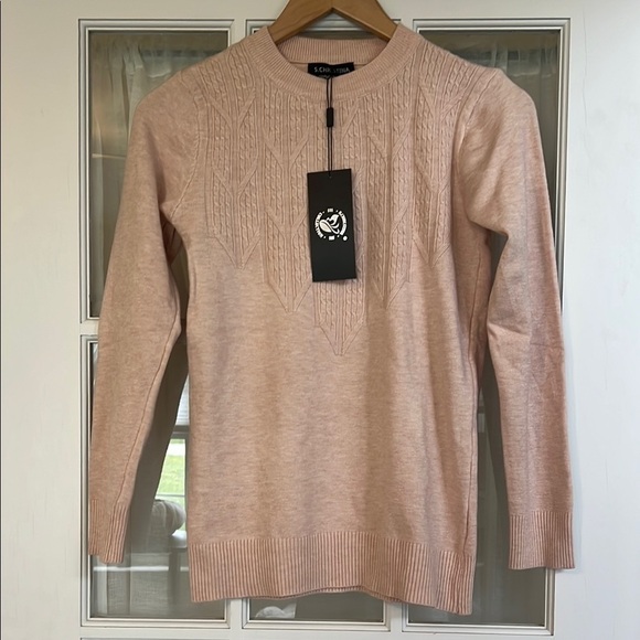 Pink Cable Knit 100% Cashmere Sweater - Picture 1 of 11
